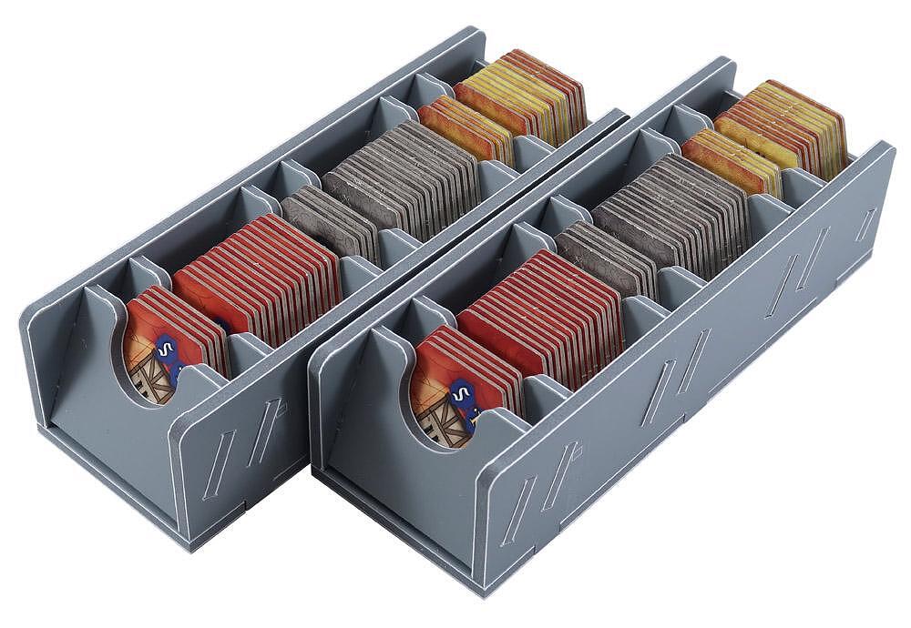 Folded Space insert organizer laid flat, showing compartments designed for Praga Caput Regni game parts
