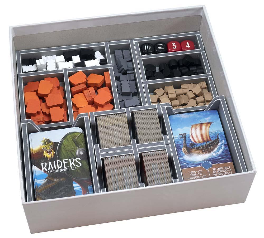 Folded Space insert for Raiders of the North Sea board game, organized components
