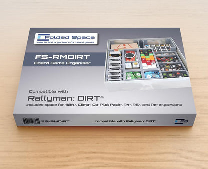 Folded Space insert organizer for Rallyman Dirt, folded and compact