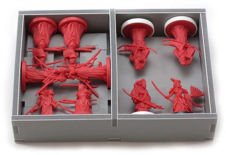 Folded Space insert inside Rising Sun box showing token and card storage