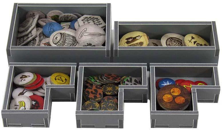 Token trays shown outside the box