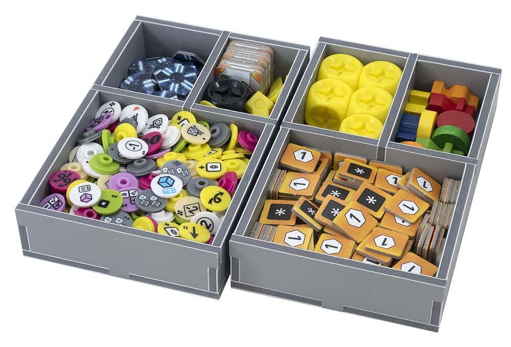 Overhead view of the Folded Space insert assembled with Roll for the Galaxy items in place