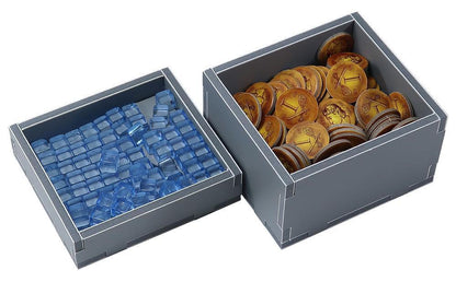 Folded Space Roll Player organizer insert with cards and dice inside