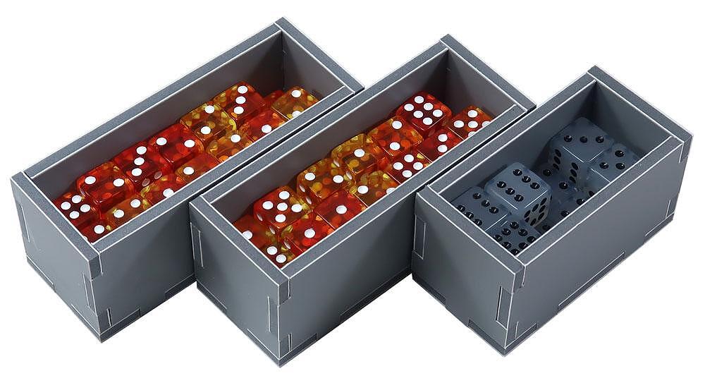 Folded Space Roll Player organizer insert with game pieces neatly stored
