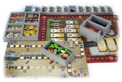 Folded Space organizer insert removed from the box showing all the separated sections for Russian Railroads components