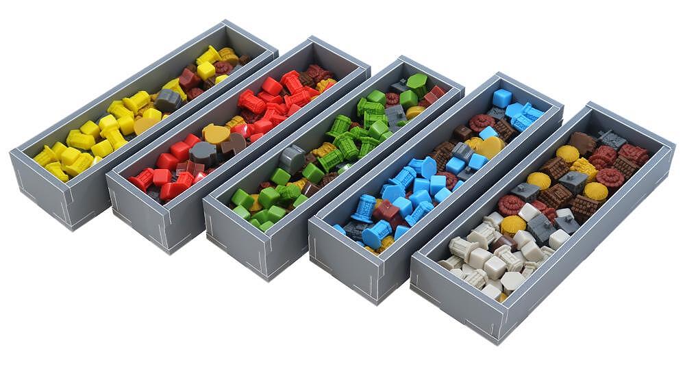 Folded Space organizer for Tapestry, with game components neatly arranged