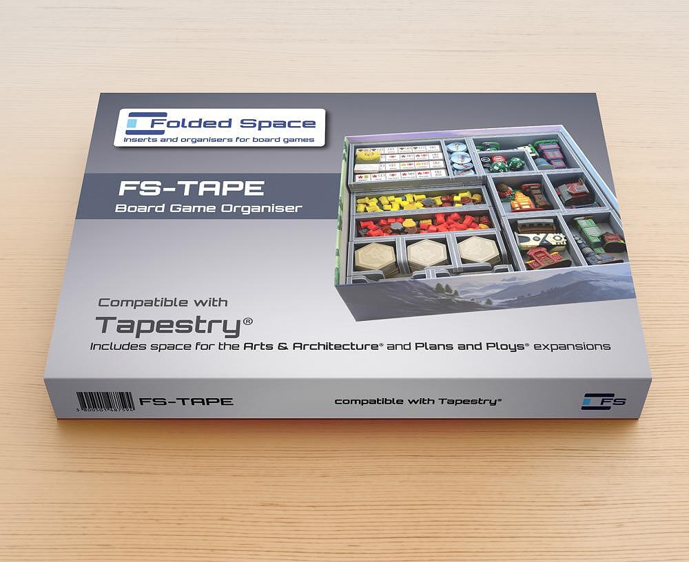Folded Space game insert organizer for Tapestry, folded flat