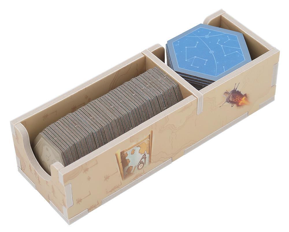 Organizer for Tapestry board game with map and rocket art
