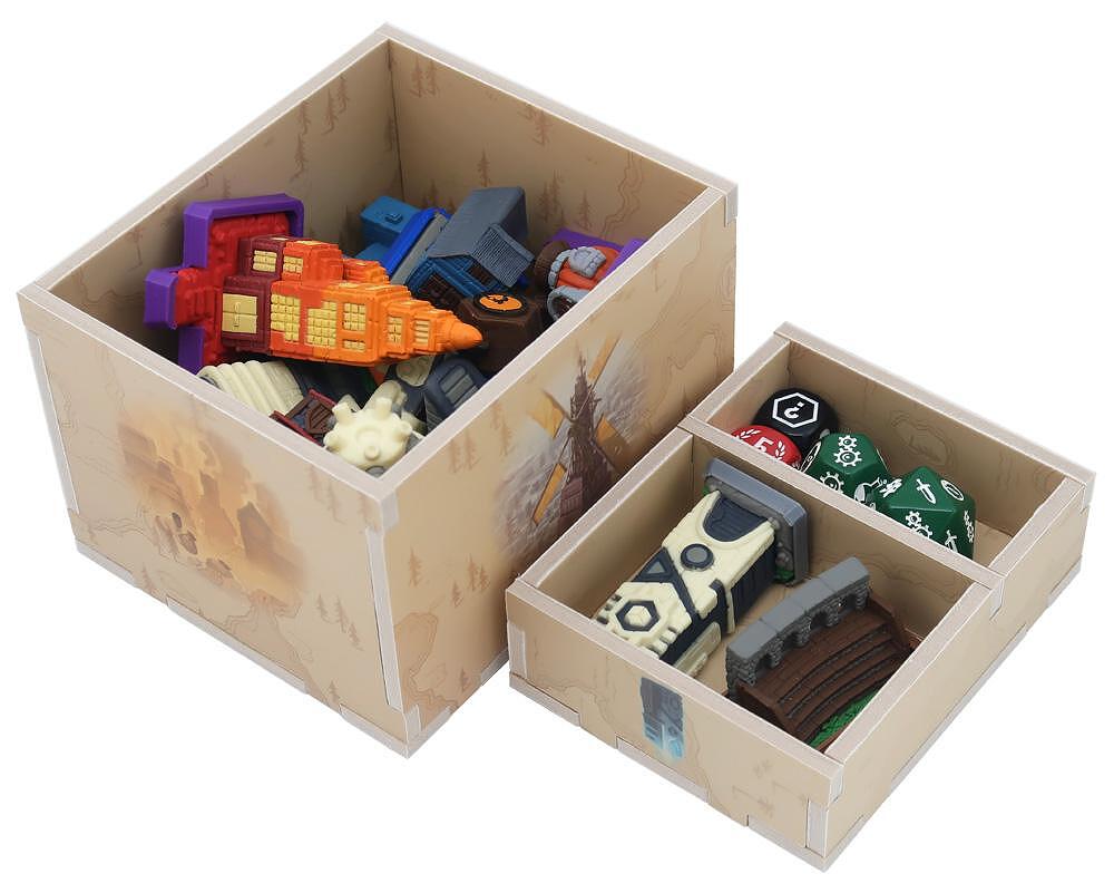 Folded Space Tapestry insert organizer with game pieces
