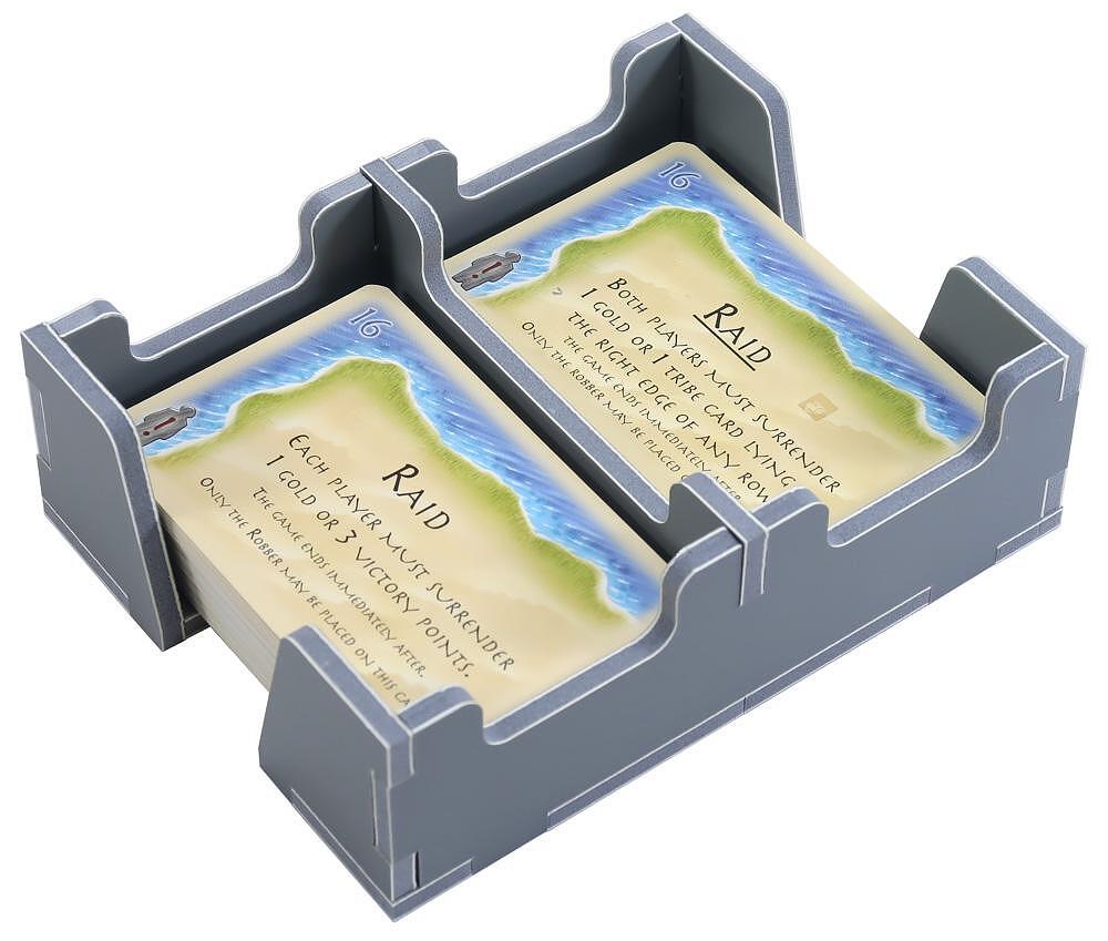 Top-down view of Targi inserts neatly storing components