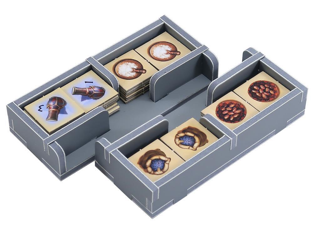 Close-up of card compartments in Folded Space insert