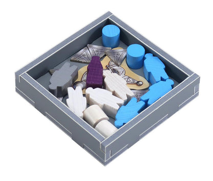 Insert trays removed from box, showing modular design