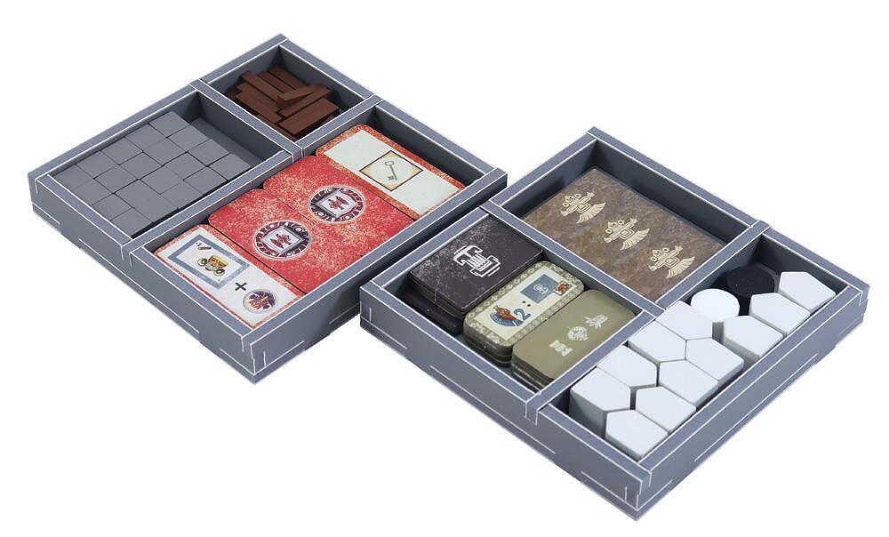 Full layout of Folded Space insert showing separate trays for all components