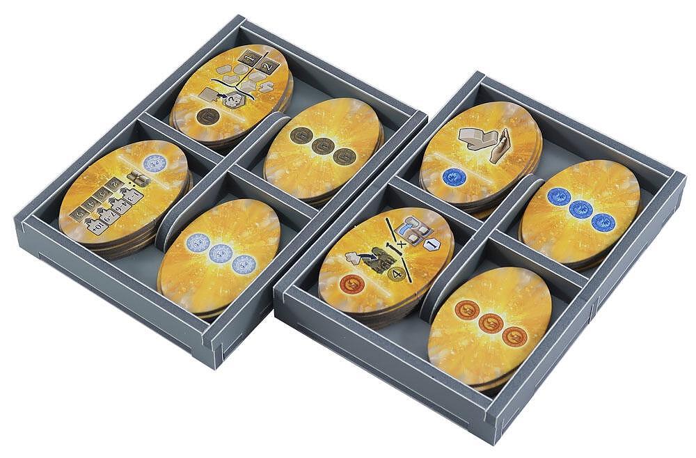 Folded Space game insert with multiple sections holding Terra Mystica: Merchants of the Seas components