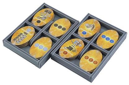 Folded Space game insert with multiple sections holding Terra Mystica: Merchants of the Seas components