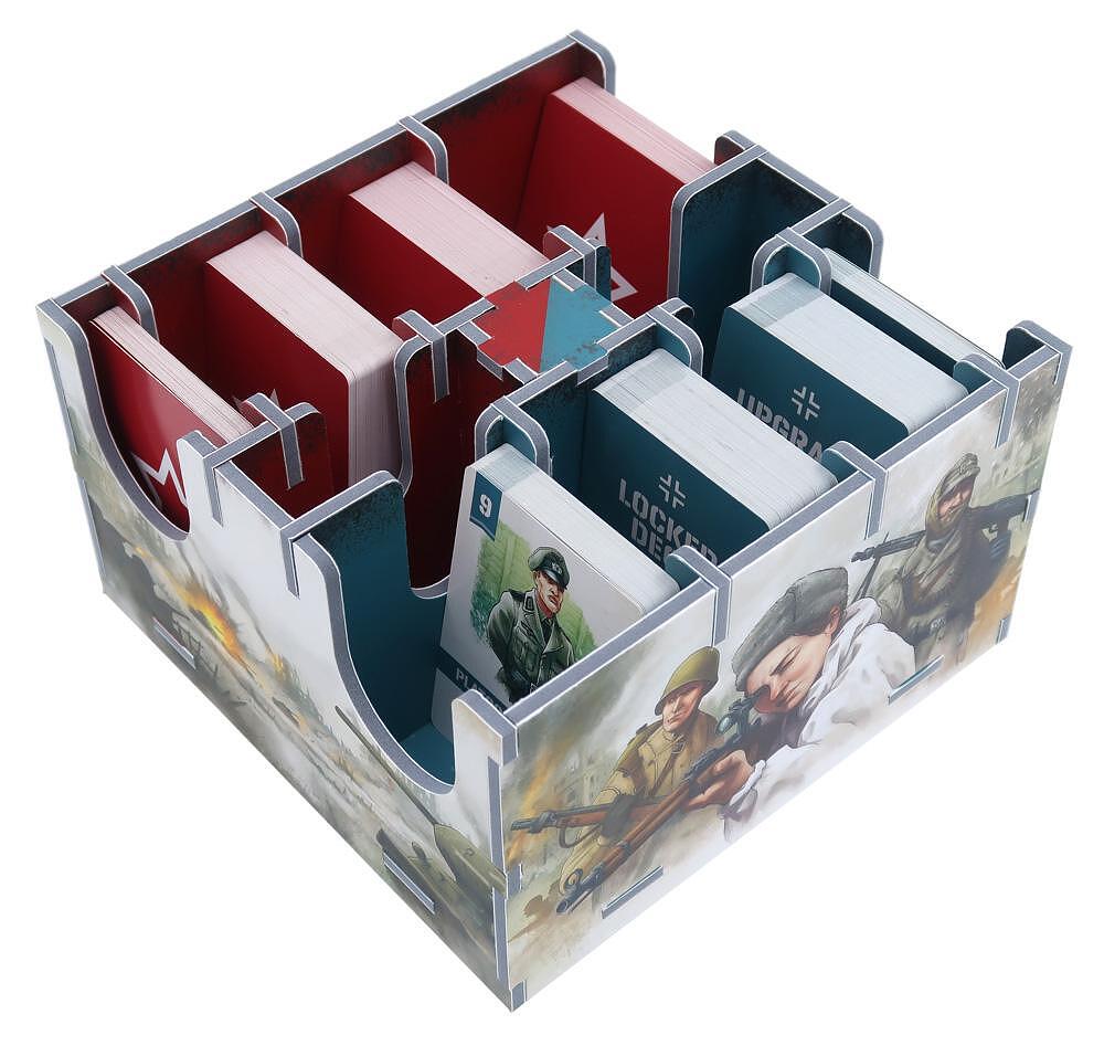 Neatly arranged card trays featuring dividers for easy access