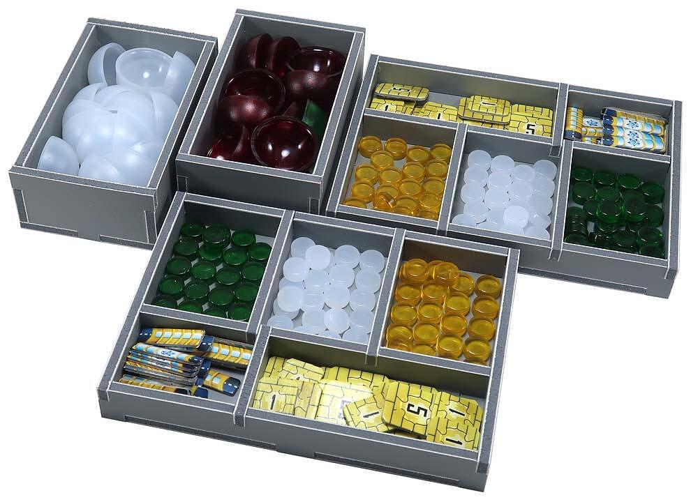 Close-up of various compartments in the Folded Space Underwater Cities insert