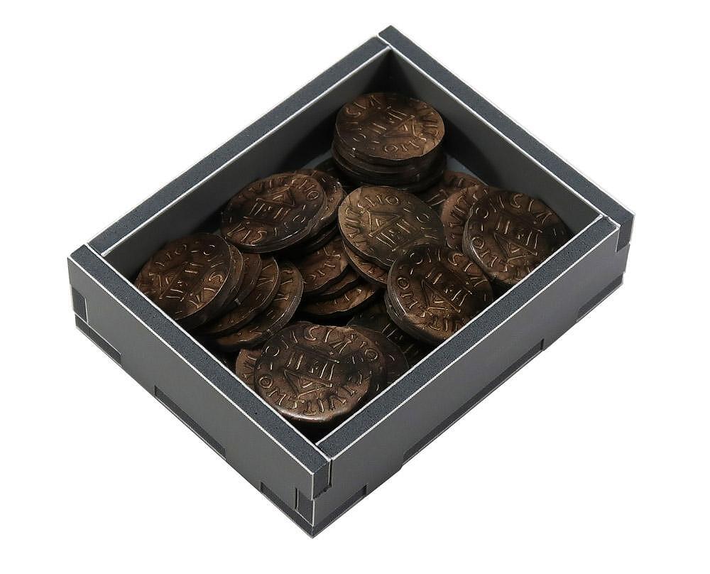 Folded Space foamcore insert with modular trays fitted in Viscounts of the West Kingdom game box