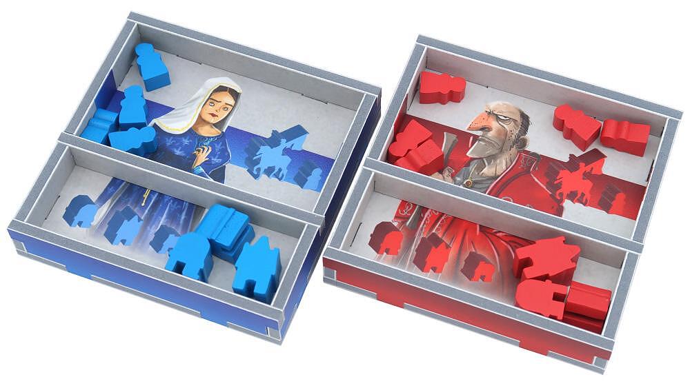 Folded Space organizer for Viscounts of the West Kingdom with blue and red sections