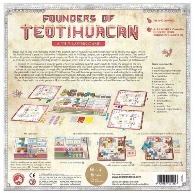 Game board and components for Founders of Teotihuacan