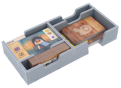 Grey board game card and tile organizer insert