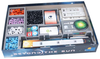 Beyond the Sun board game box organizer with components