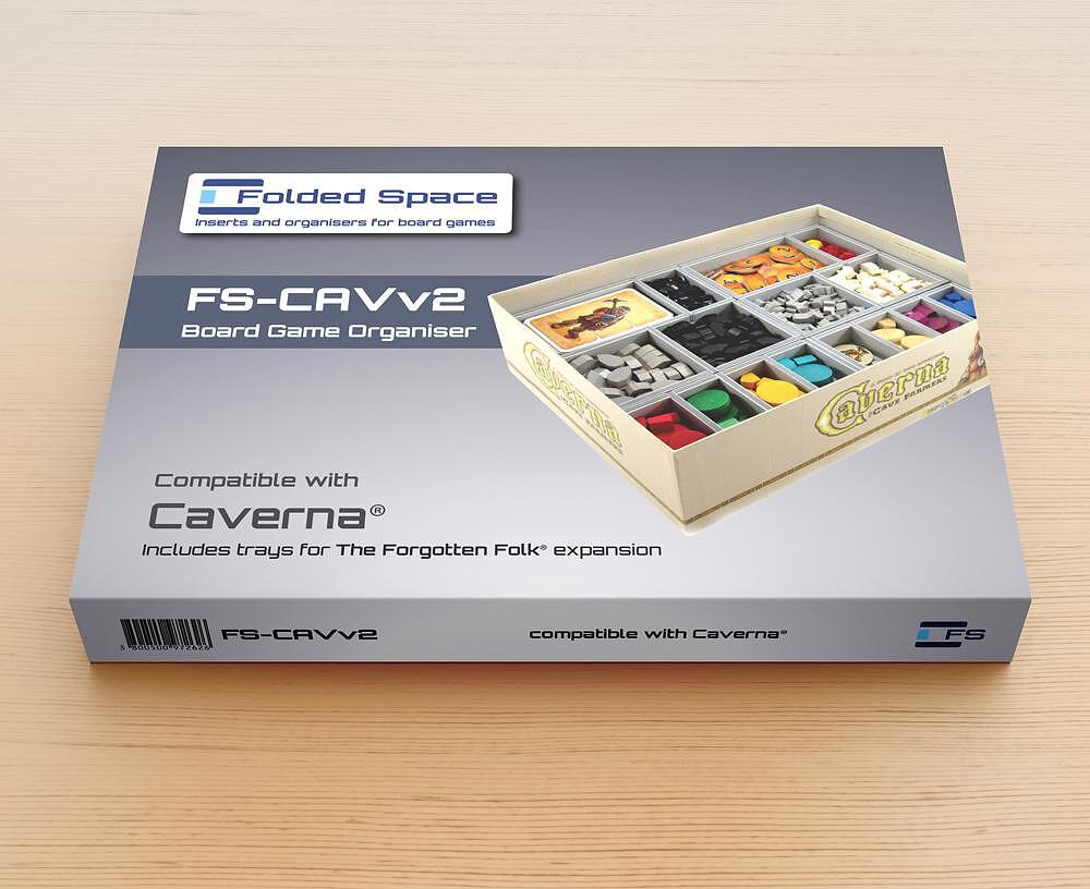 Folded Space FS-CAVV2 board game organiser for Caverna base game and expansion