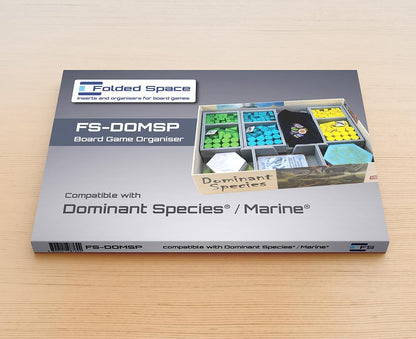 Folded Space organizer insert holding Dominant Species game components