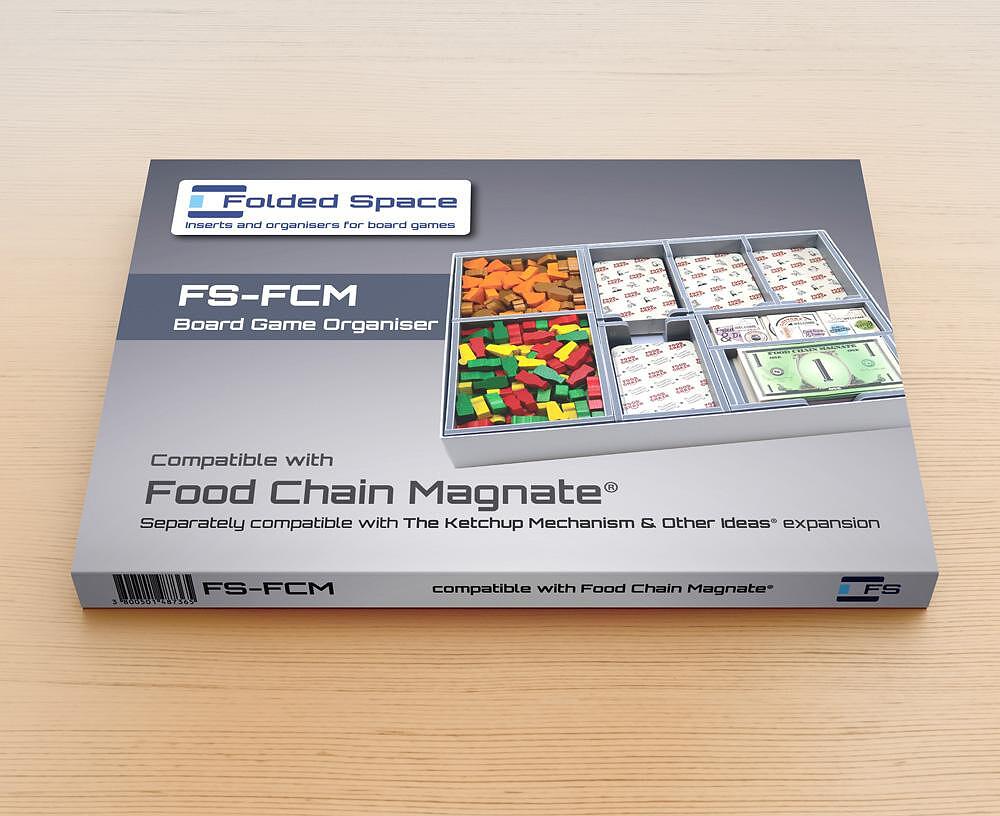 Folded Space Insert Box for Food Chain Magnate Closed View of Organizer Packaging