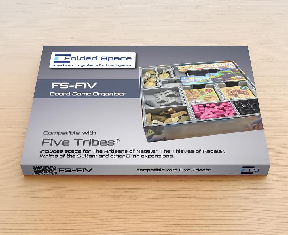 Folded Space insert box for Five Tribes game