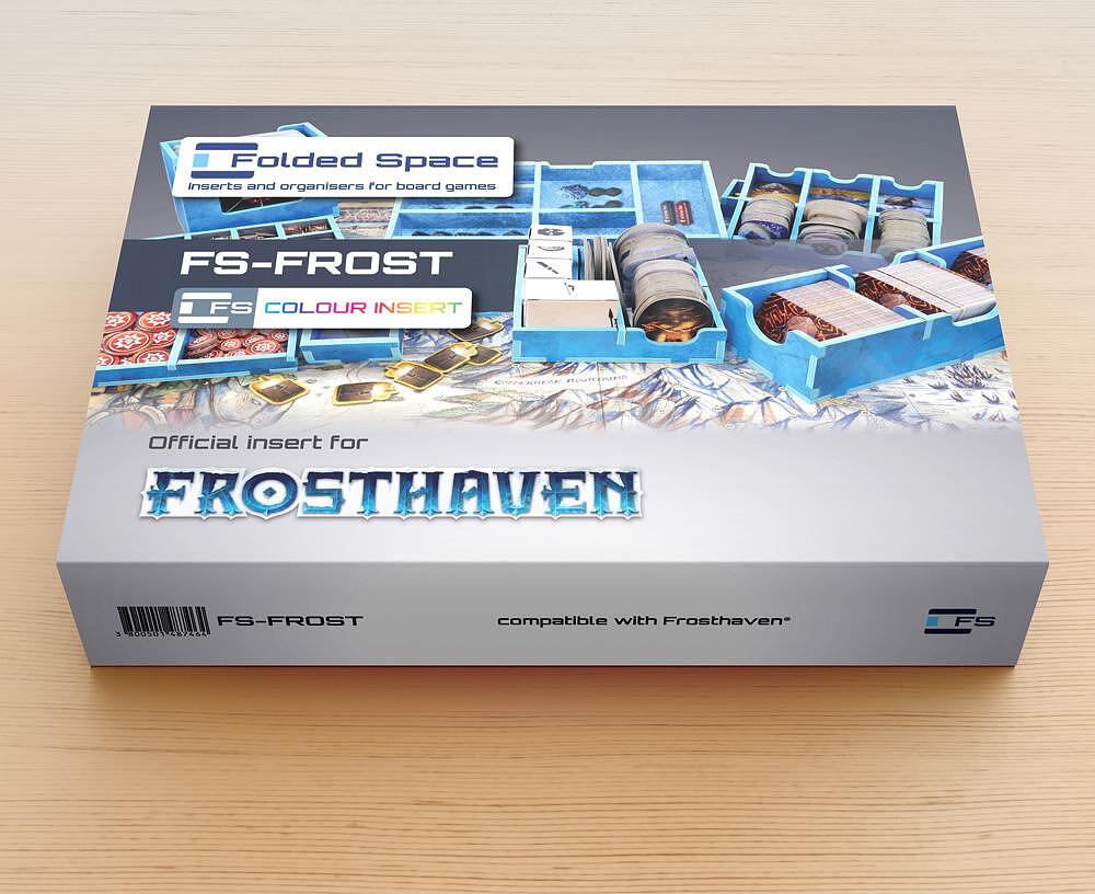Folded Space FS-FROST insert for Frosthaven shown in retail packaging