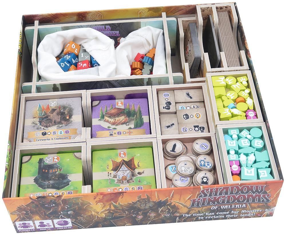 Shadow Kingdoms of Valeria board game with components