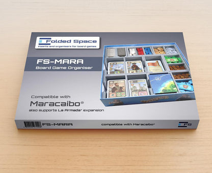 Folded Space organizer with Maracaibo game box and components