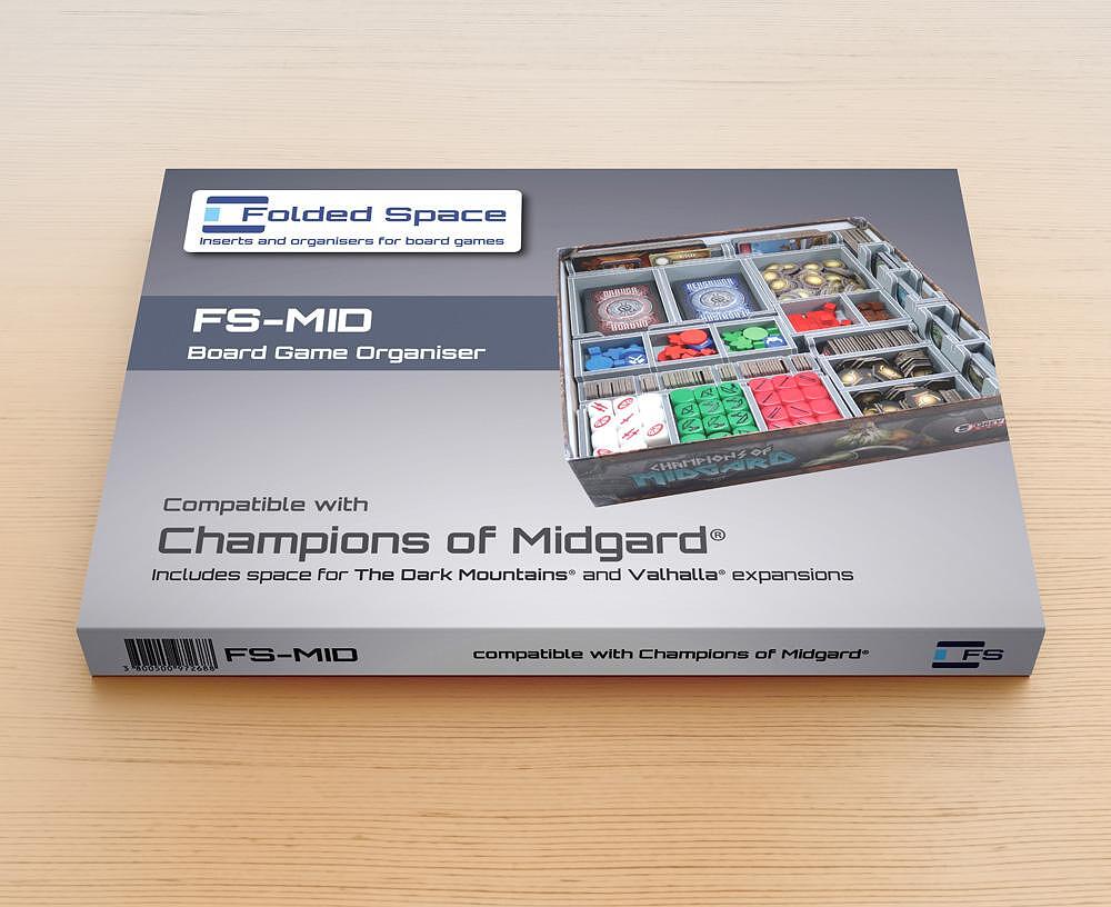 Organizer insert with game components neatly arranged inside box