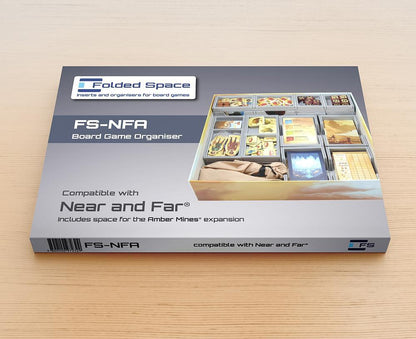 Folded Space insert organizer fully assembled for Near and Far board game