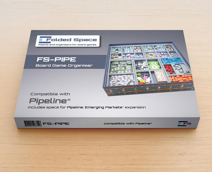 Folded Space organizer box for Pipeline board game with assembled insert