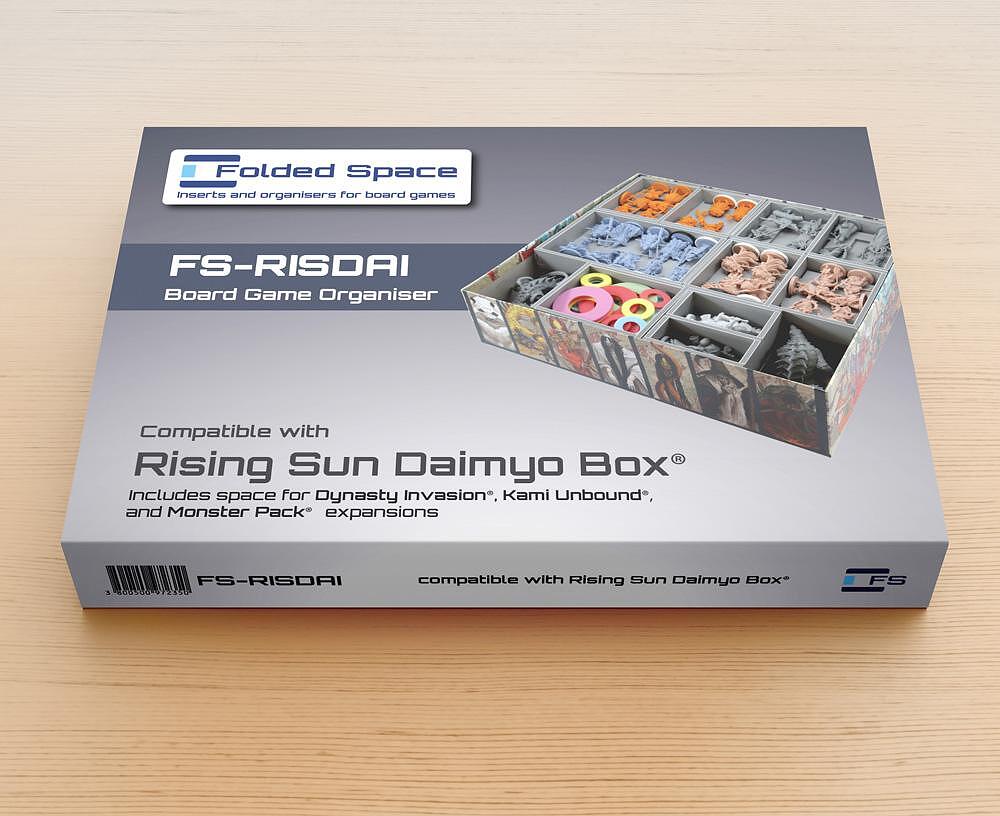 Folded Space game insert box for Rising Sun Daimyo, closed view