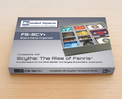 Folded Space insert organizer for Scythe Fenris & Wind Gambit showing compartments and tokens