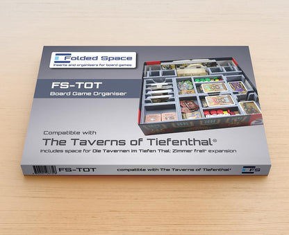 Folded Space - Game Inserts for The Taverns of Tiefenthal showing the organizer fully assembled inside the game box