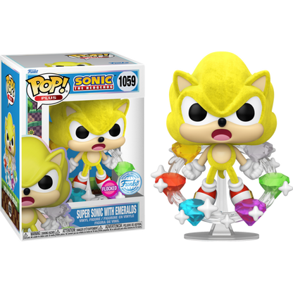 Sonic - Super Sonic with Emeralds US Exclusive Flocked Pop! Vinyl