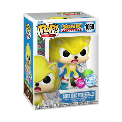 Sonic - Super Sonic with Emeralds US Exclusive Flocked Pop! Vinyl