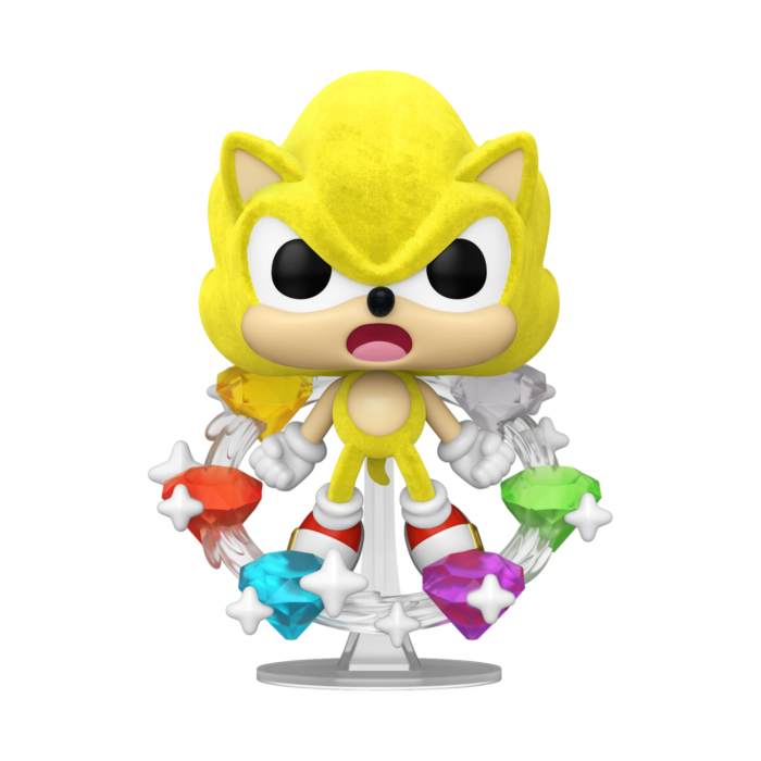 Sonic - Super Sonic with Emeralds US Exclusive Flocked Pop! Vinyl