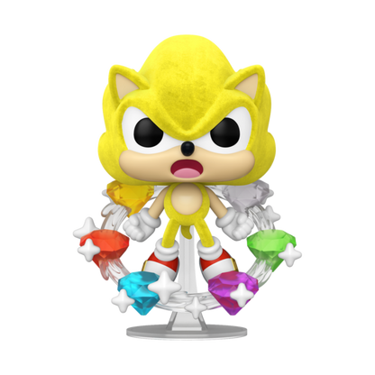 Sonic - Super Sonic with Emeralds US Exclusive Flocked Pop! Vinyl