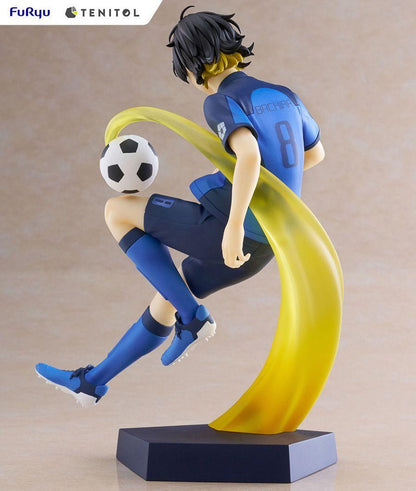 Rear view of Meguru Bachira figure displaying outfit and base Blue Lock