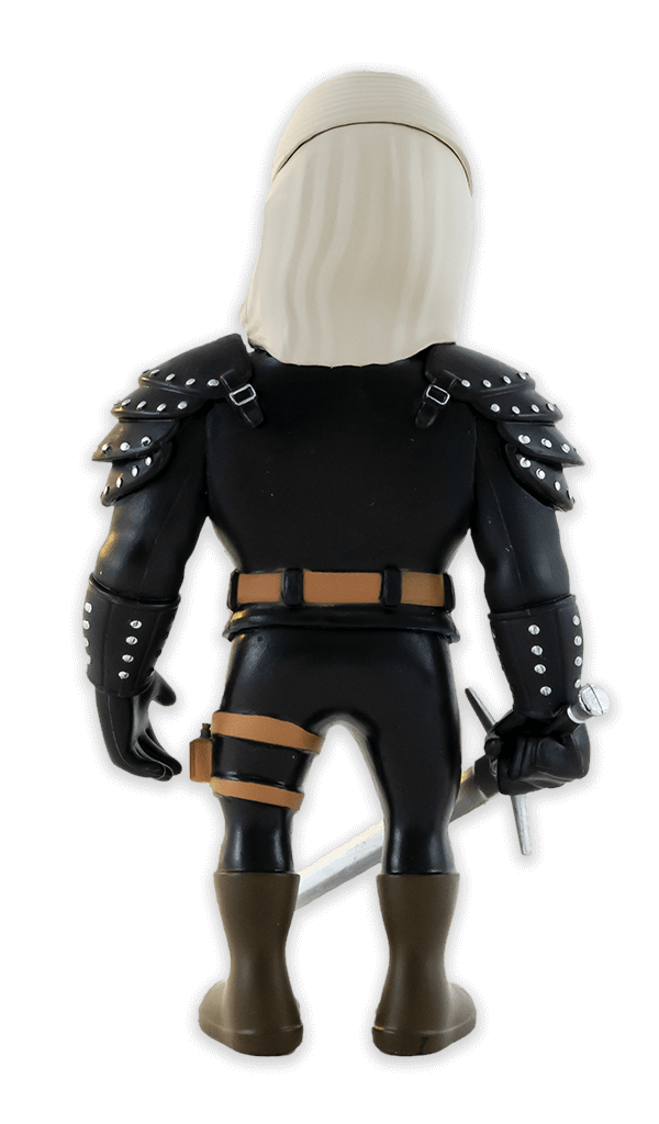Rear view of Geralt figure highlighting scabbard and outfit