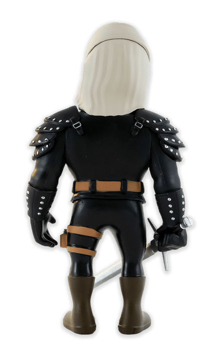 Rear view of Geralt figure highlighting scabbard and outfit