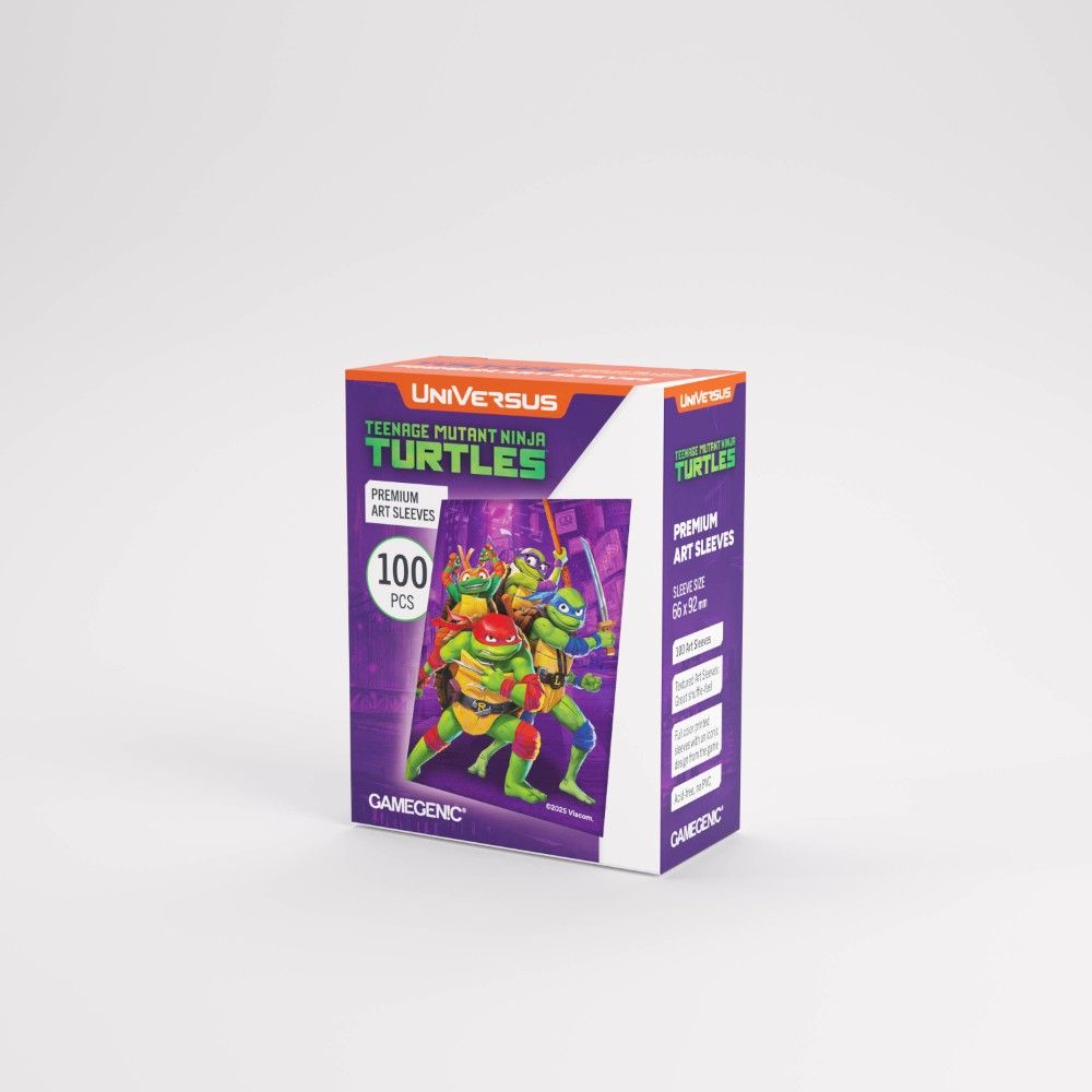 Universus Teenage Mutant Ninja Turtles Premium Art Sleeves box (100 ct), featuring the four turtles standing together