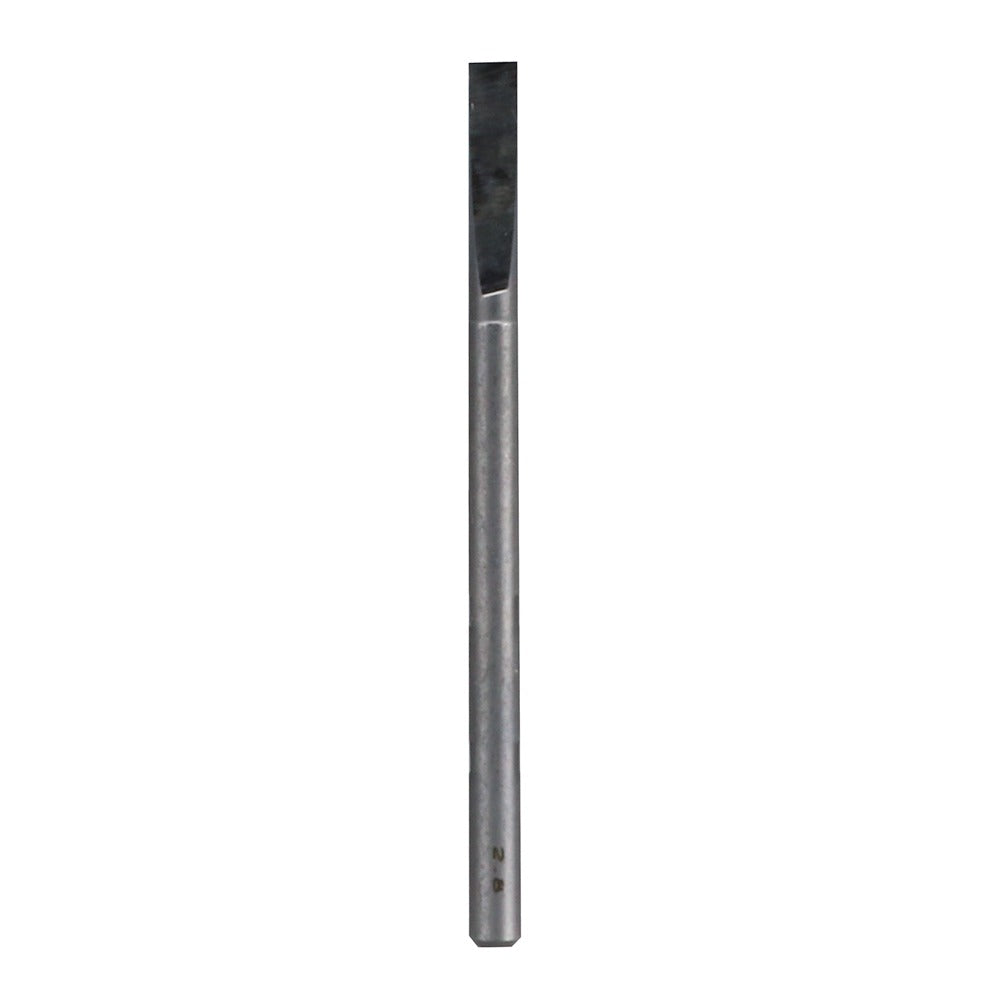 Gray metal flat punch tool, size 2.8, on a white background