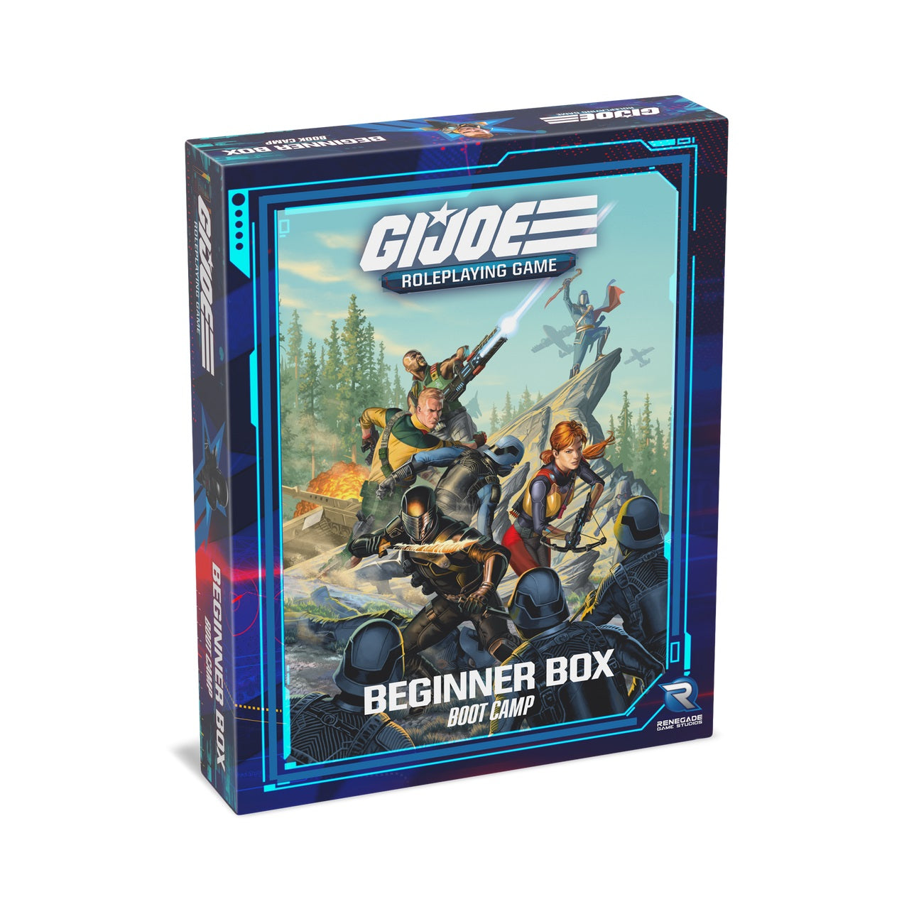 G.I. Joe Roleplaying Game Beginner Box Boot Camp, showing G.I. Joe and Cobra characters in combat