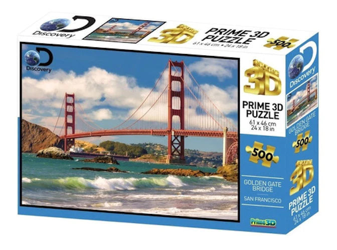 Prime 3d 500 Piece Jigsaw Golden Gate Bridge - Good Games